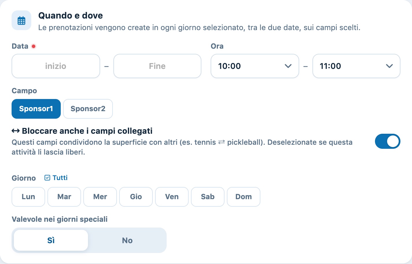 Casella «Bloccare anche i campi collegati»